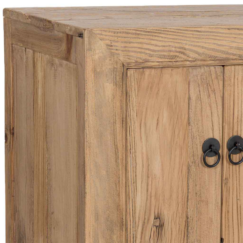 Buffet 6 portes bois d’orme beige 160x45x84 cm Ormavelle  - 6