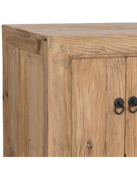 Buffet 6 portes bois d’orme beige 160x45x84 cm Ormavelle  - 6