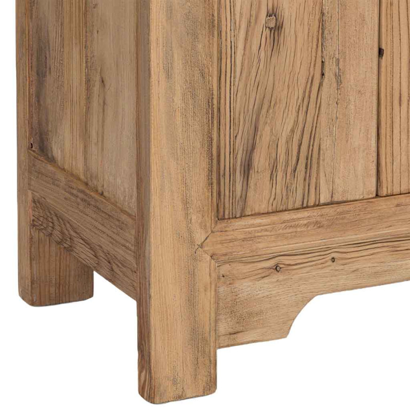 Buffet 6 portes bois d’orme beige 160x45x84 cm Ormavelle  - 7