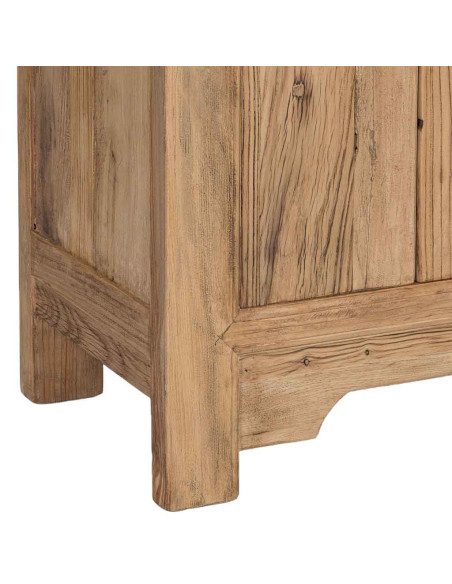Buffet 6 portes bois d’orme beige 160x45x84 cm Ormavelle  - 7