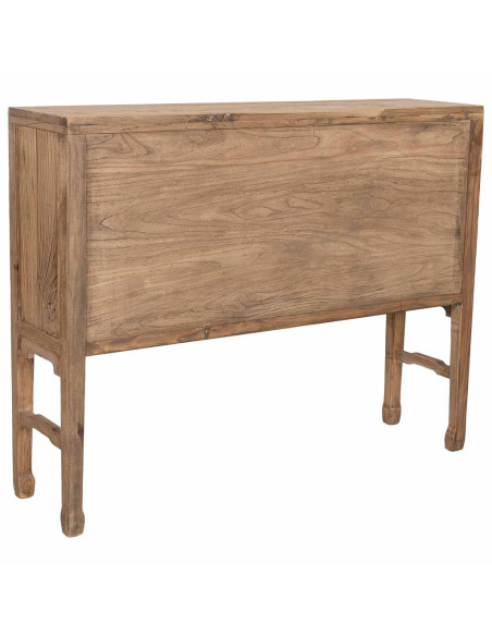 Buffet haut bois d’orme beige 4 portes 5 tiroirs 137 cm Ormavelle  - 8