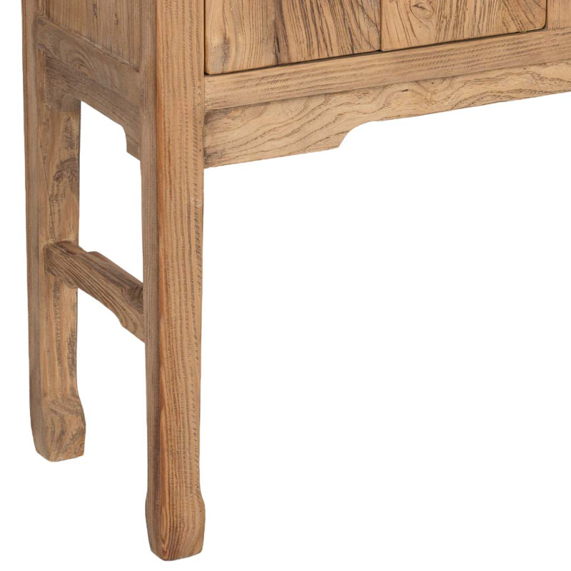Buffet haut bois d’orme beige 4 portes 5 tiroirs 137 cm Ormavelle  - 11