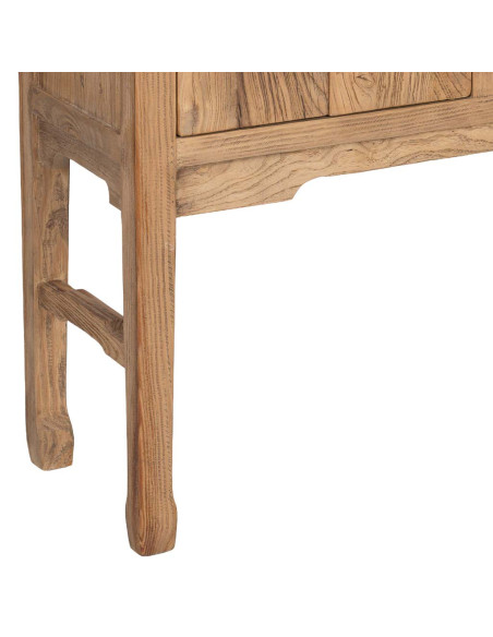 Buffet haut bois d’orme beige 4 portes 5 tiroirs 137 cm Ormavelle  - 11