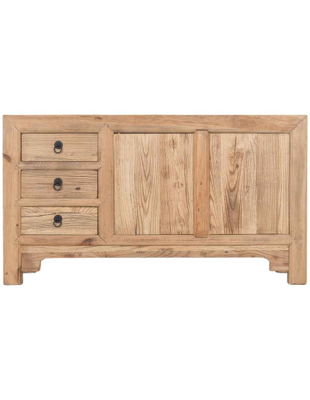 Buffet bas bois d’orme 2 portes 3 tiroirs 145 cm Ormavelle  - 2