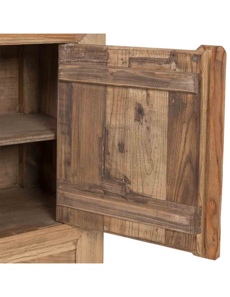 Buffet bas bois d’orme 2 portes 3 tiroirs 145 cm Ormavelle  - 5