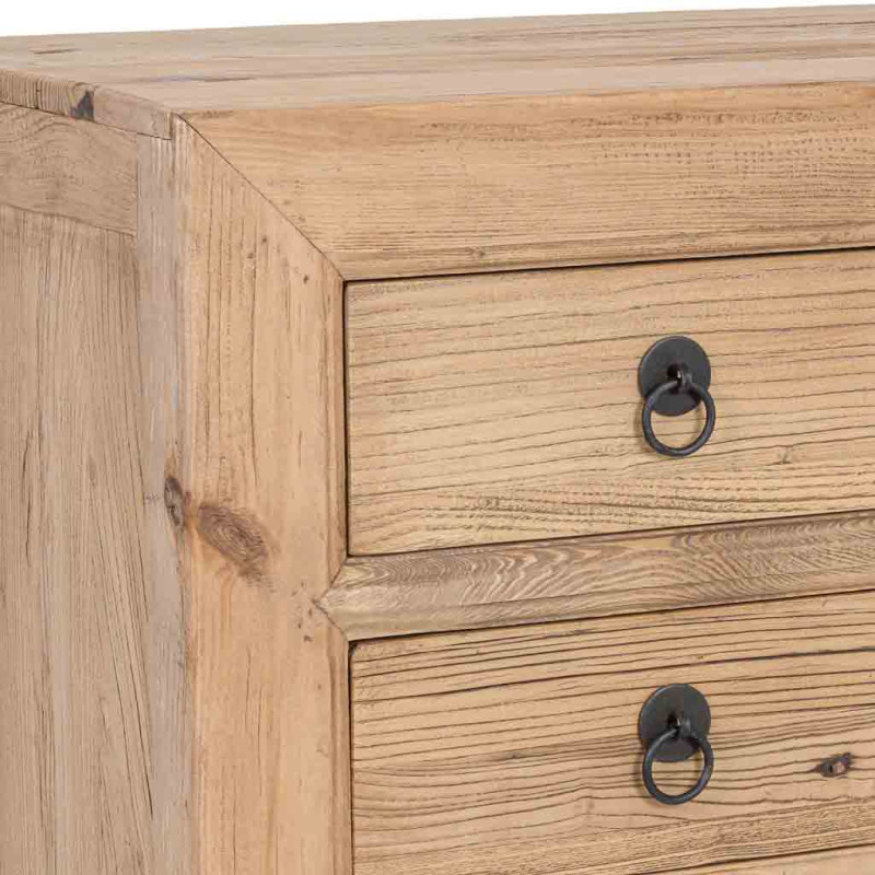Buffet bas bois d’orme 2 portes 3 tiroirs 145 cm Ormavelle  - 8