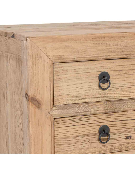 Buffet bas bois d’orme 2 portes 3 tiroirs 145 cm Ormavelle  - 8