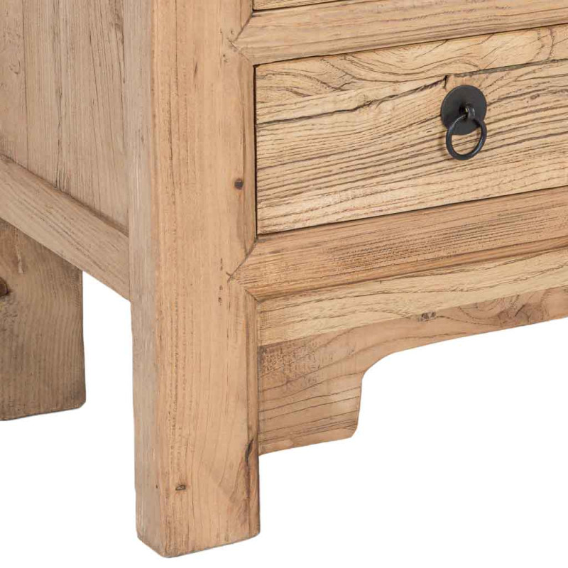 Buffet bas bois d’orme 2 portes 3 tiroirs 145 cm Ormavelle  - 9
