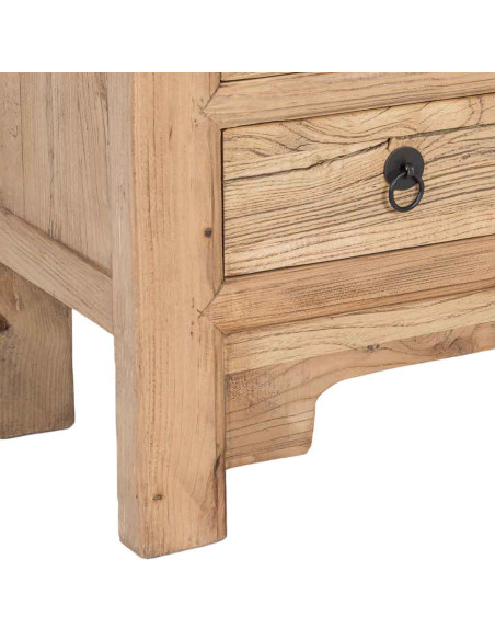 Buffet bas bois d’orme 2 portes 3 tiroirs 145 cm Ormavelle  - 9