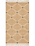 Tapis jute et coton naturel motif berbère 80x160 cm Tazrane