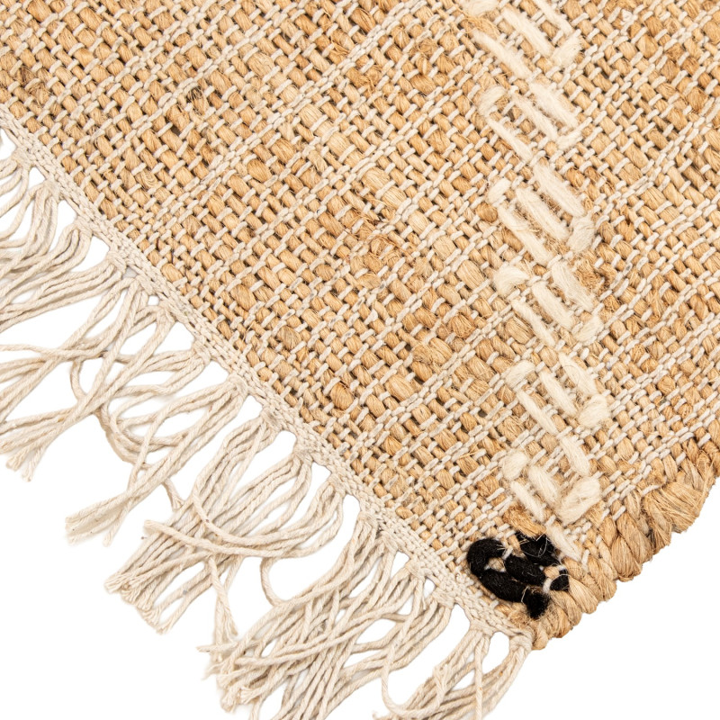 Tapis jute coton naturel losanges berbère 160x230 cm Tazrane  - 3
