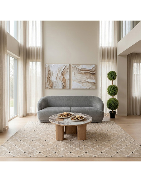 Tapis jute coton naturel losanges berbère 160x230 cm Tazrane  - 2
