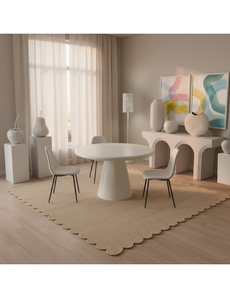 Tapis jute naturel bord festonné 120x170 cm Varellia  - 2