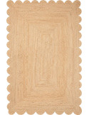 Tapis jute naturel bord festonné 120x170 cm Varellia