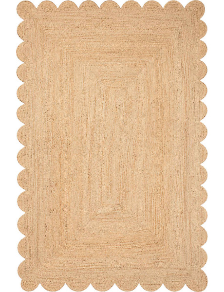 Tapis jute naturel bord festonné 120x170 cm Varellia  - 1
