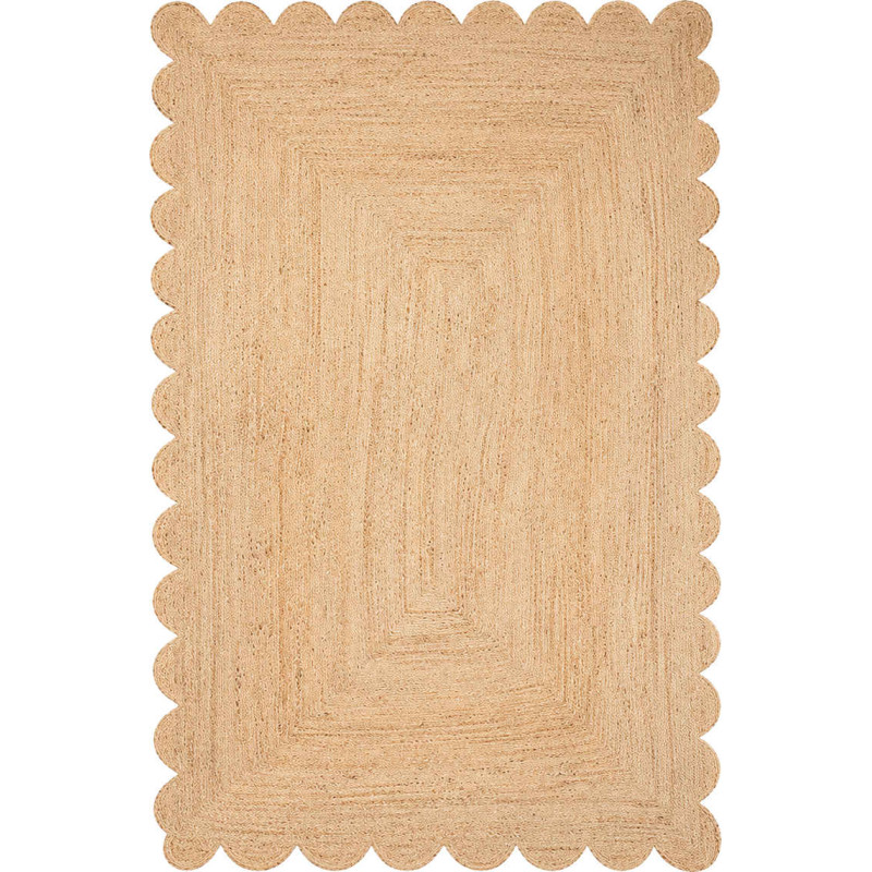 Tapis jute naturel bord festonné 120x170 cm Varellia  - 1