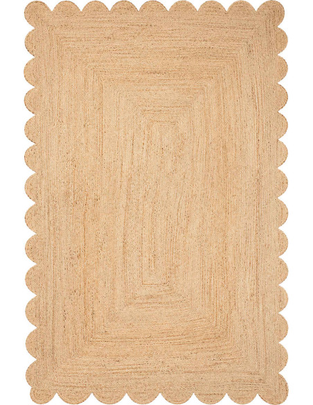 Tapis jute naturel bord festonné 120x170 cm Varellia  - 1