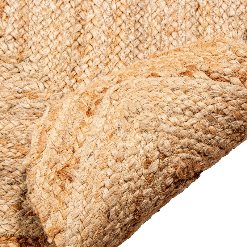 Grand tapis jute naturel bord festonné 160x230 cm Varellia  - 2