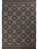 Tapis salon coton imprimé noir écru 140x200 cm Névarka