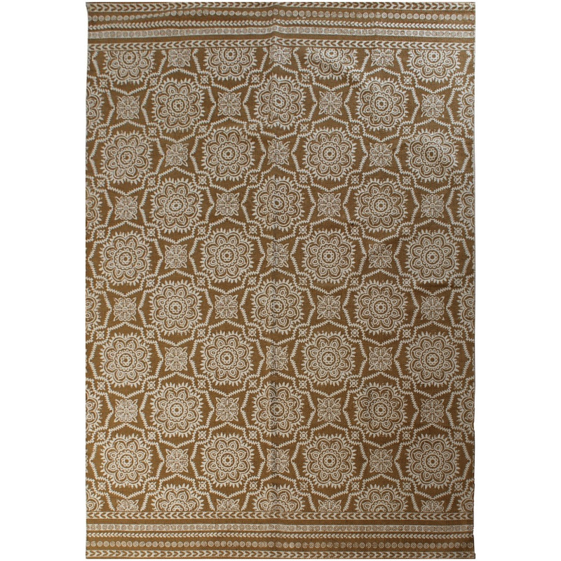 Tapis coton imprimé marron écru 140x200 cm Névarka  - 2
