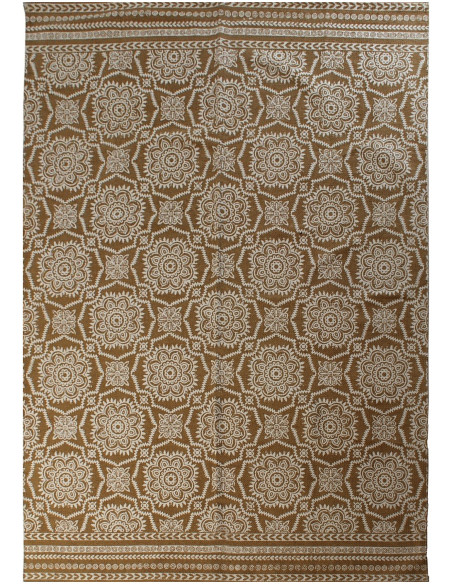 Tapis coton imprimé marron écru 140x200 cm Névarka  - 2