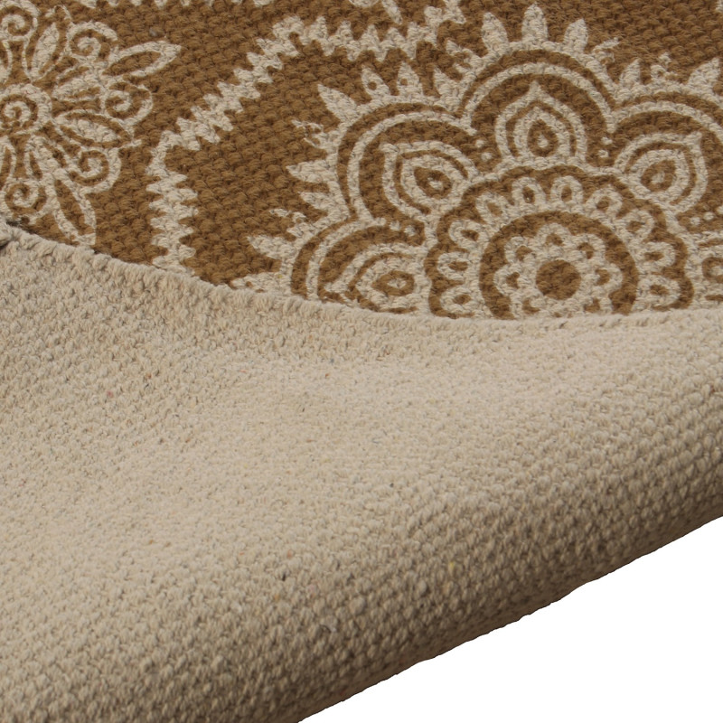 Tapis coton imprimé marron écru 140x200 cm Névarka  - 3