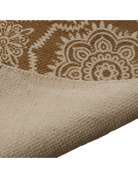 Tapis coton imprimé marron écru 140x200 cm Névarka  - 3