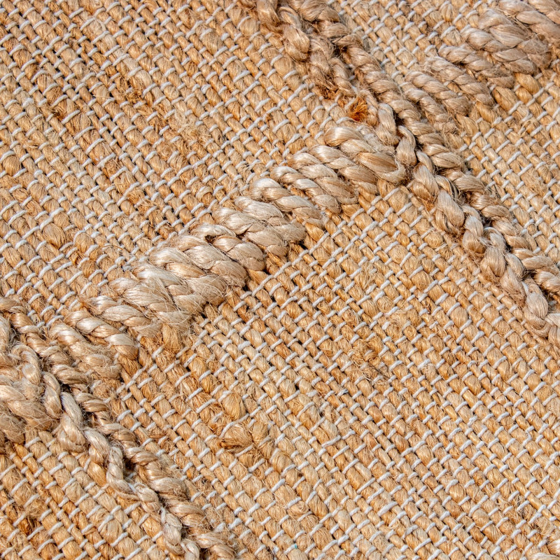 Tapis jute coton naturel quadrillé 160x230 cm Tinghir  - 4