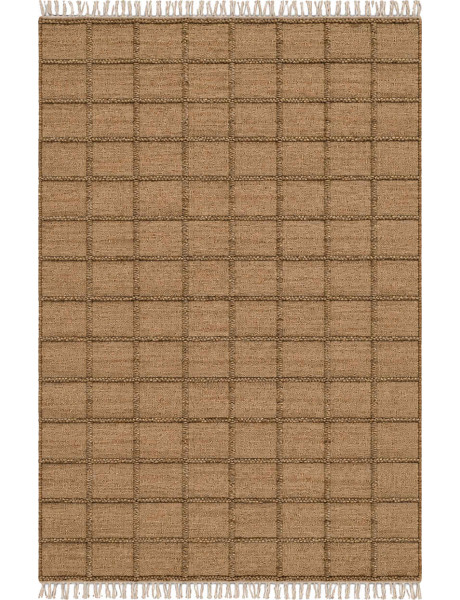 Tapis jute coton naturel quadrillé 160x230 cm Tinghir  - 1