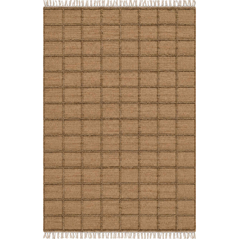Tapis jute coton naturel quadrillé 160x230 cm Tinghir  - 1