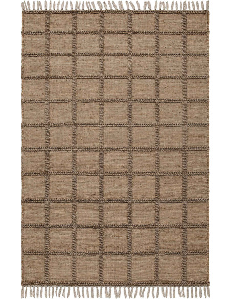 Tapis jute coton naturel quadrillé 120x170 cm Tinghir  - 1