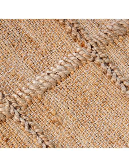 Tapis jute coton naturel quadrillé 80x160 cm Tinghir  - 4