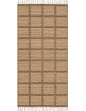 Tapis jute coton naturel quadrillé 80x160 cm Tinghir