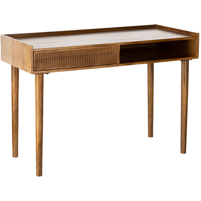 Bureau en bois de manguier avec tiroir 110x50x76 cm Kinara  - 1