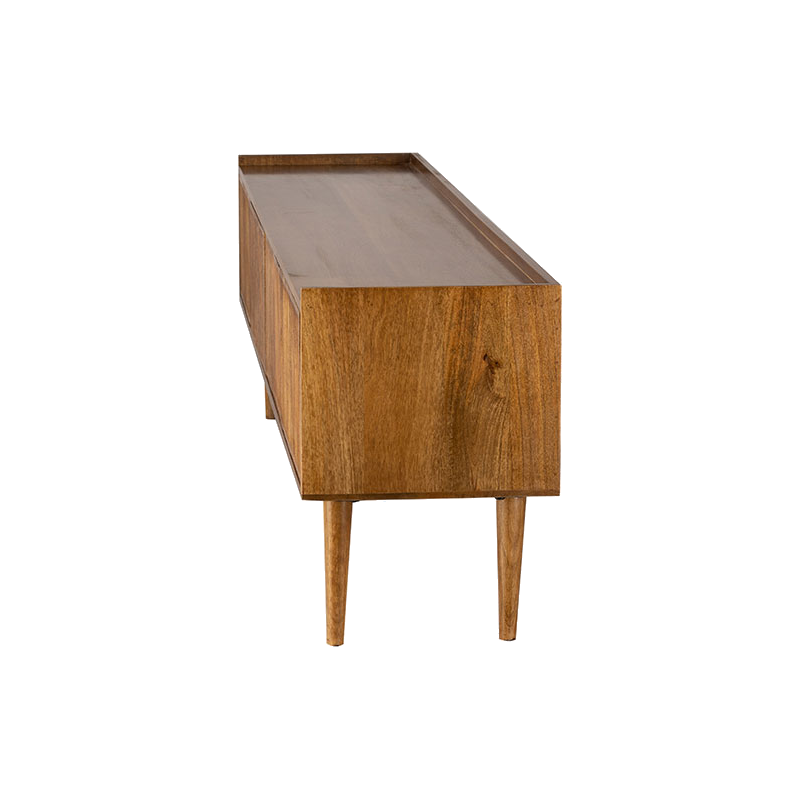 Meuble TV manguier 4 portes rainurées 174 cm Kinara  - 5