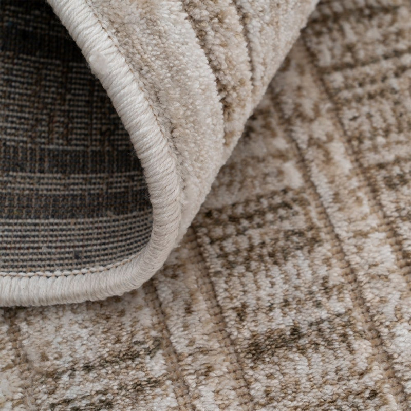 Tapis géométrique naturel en viscose et polyester 200x300 cm Mavrenza Ixia - 3