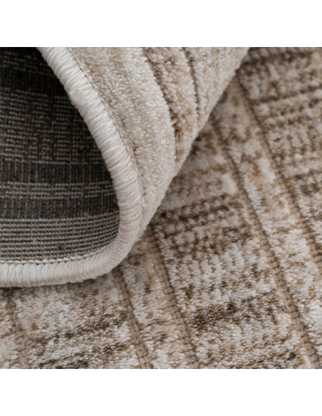 Tapis géométrique naturel en viscose et polyester 200x300 cm Mavrenza Ixia - 3