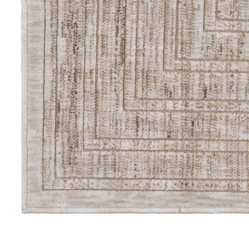 Tapis géométrique naturel en viscose et polyester 200x300 cm Mavrenza Ixia - 4