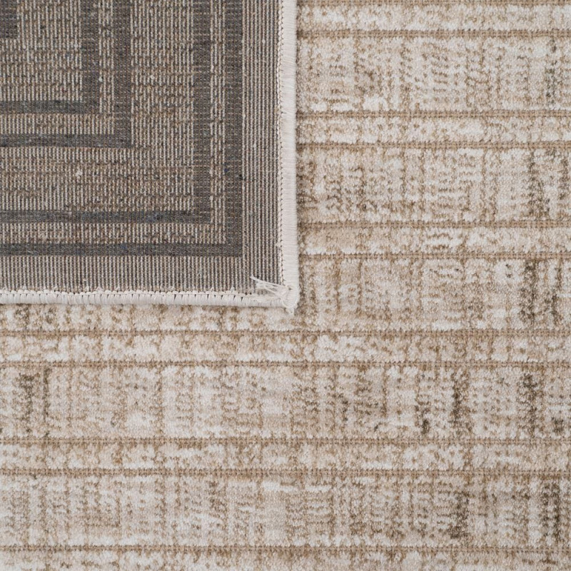 Tapis géométrique naturel en viscose et polyester 200x300 cm Mavrenza Ixia - 5