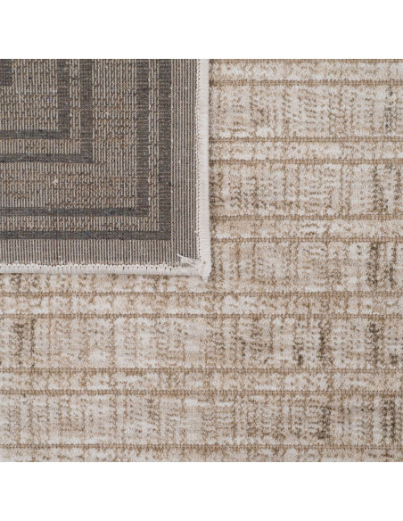 Tapis géométrique naturel en viscose et polyester 200x300 cm Mavrenza Ixia - 5