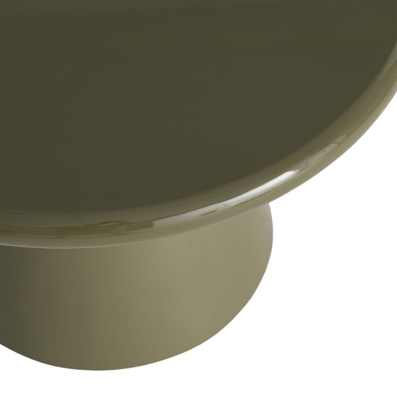 Table basse ronde vert olive brillant en MDF 60 cm Satriano Ixia - 2