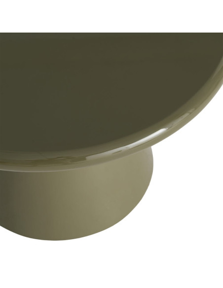 Table basse ronde vert olive brillant en MDF 60 cm Satriano Ixia - 2