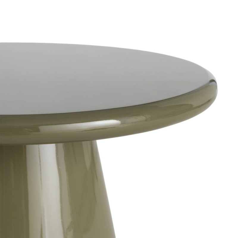 Table basse ronde vert olive brillant en MDF 60 cm Satriano Ixia - 3