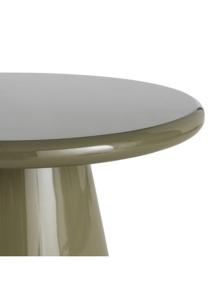 Table basse ronde vert olive brillant en MDF 60 cm Satriano Ixia - 3