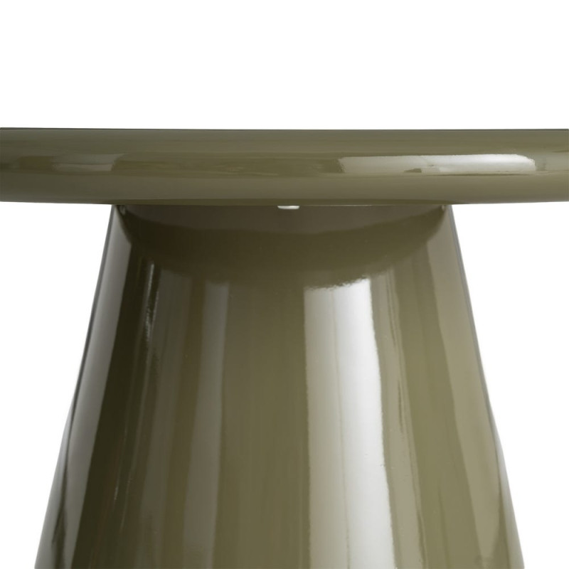 Table basse ronde vert olive brillant en MDF 60 cm Satriano Ixia - 4