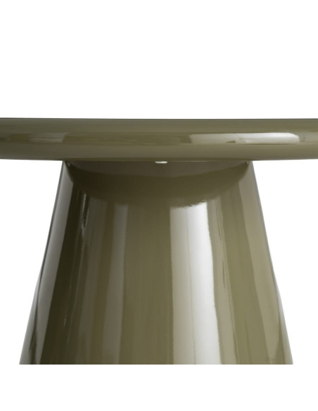 Table basse ronde vert olive brillant en MDF 60 cm Satriano Ixia - 4