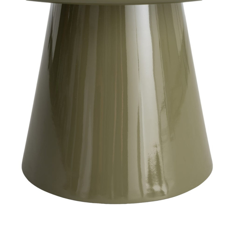 Table basse ronde vert olive brillant en MDF 60 cm Satriano Ixia - 5