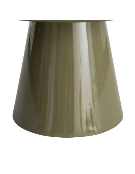 Table basse ronde vert olive brillant en MDF 60 cm Satriano Ixia - 5