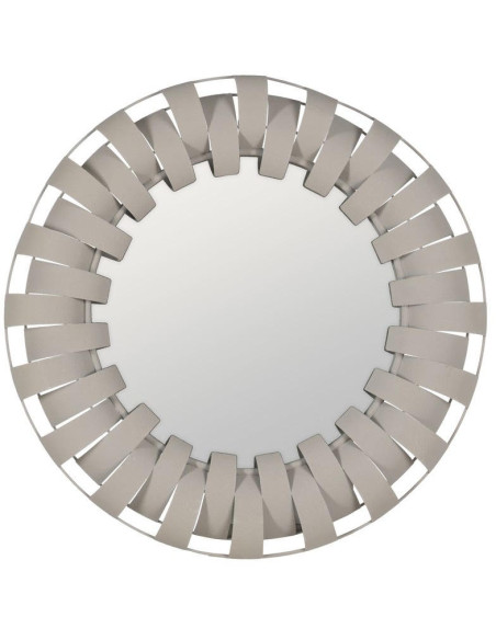 Miroir mural rond métal blanc 66,5 cm Vaeloria Ixia - 1