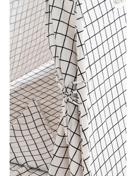 Tipi enfant intérieur écru carreaux gris 120x120x155 cm Brindora  - 6